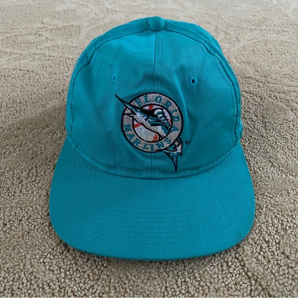 Vintage Florida Marlins Baseball Hat Aqua Blue The G Cap MLB Adjustable OS - Picture 1 of 15
